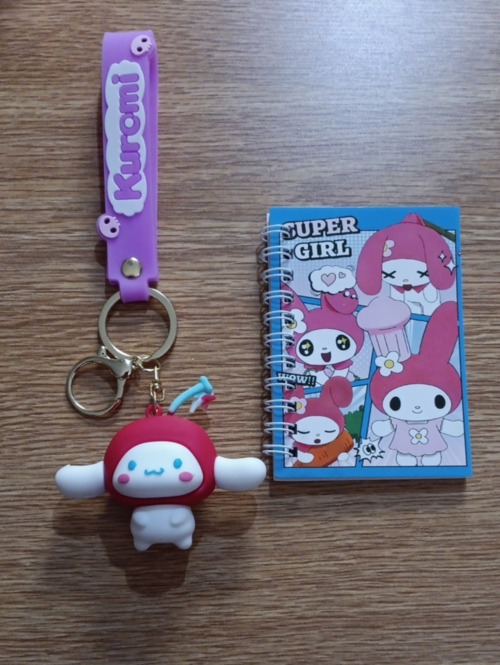 Kuromi Keychain And Mini Notebook Bundle